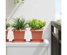 Augalų vazonai 24 pcs Raudona plyta 16 x 16 x 14 cm Plastmasė