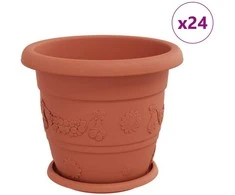 Augalų vazonai 24 pcs Raudona plyta Ø 26 x 21.5 cm Plastmasė