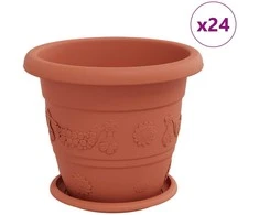 Augalų vazonai 24 pcs Raudona plyta Ø 26 x 21.5 cm Plastmasė