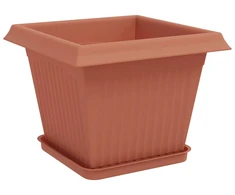 Augalų vazonai 24 vnt. Raudona plyta Plastmasė