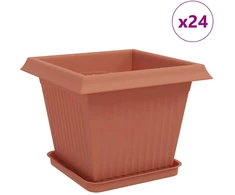 Augalų vazonai 24 pcs Raudona plyta 33 x 33 x 26 cm Plastmasė
