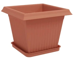 Augalų vazonai 24 pcs Raudona plyta 33 x 33 x 26 cm Plastmasė