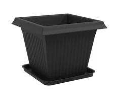 Augalų vazonai 6 vnt. Juoda Plastmasė