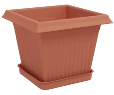 Augalų vazonai 6 pcs Raudona plyta 20 x 20 x 16 cm Plastmasė