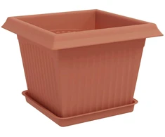 Augalų vazonai 6 pcs Raudona plyta 23 x 23 x 175 cm Plastmasė