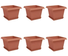 Augalų vazonai 6 pcs Raudona plyta 23 x 23 x 175 cm Plastmasė