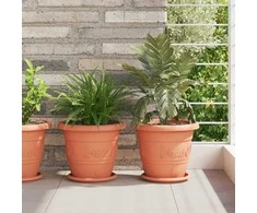 Augalų vazonai 6 pcs Raudona plyta Ø 26 x 21.5 cm Plastmasė