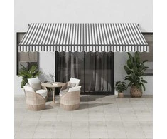 Automatinė ištraukiama markizė, antracito ir balta, 450x350cm