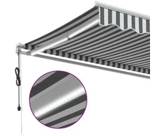Automatinė ištraukiama markizė, antracito ir balta, 600x350cm