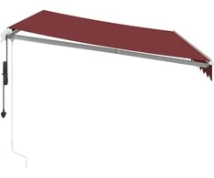 Automatinė ištraukiama markizė su LED, bordo spalvos, 350x250cm