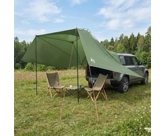 Automobilių palapinė 350 x 250 cm Žalia Poliesteris ir plienas