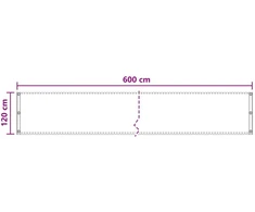 Balkono uždanga Smėlio 120 x 600 cm HDPE ir aliuminis