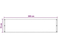 Balkono uždanga Smėlio 75 x 300 cm HDPE ir aliuminis