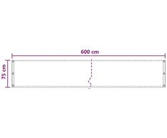 Balkono uždanga Smėlio 75 x 600 cm HDPE ir aliuminis