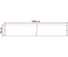 Balkono uždanga Smėlio 90 x 1000 cm HDPE ir aliuminis
