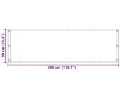 Balkono uždanga Smėlio 90 x 300 cm HDPE ir aliuminis
