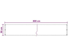 Balkono uždanga Smėlio 90 x 800 cm HDPE ir aliuminis