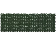 Balkono ekranas su lapais Tamsiai žalia 300 x 100 cm