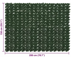 Balkono uždanga su lapais Tamsiai žalia 200 x 150 cm