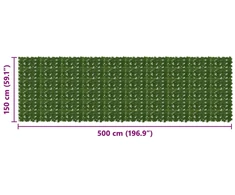 Balkono uždanga su lapais Žalia 500 x 150 cm