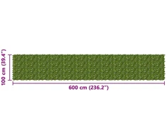 Balkono uždanga su lapais Žalia ir geltona 600 x 100 cm