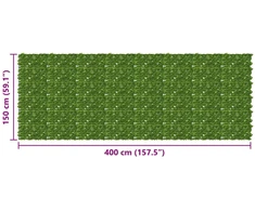 Balkono uždanga su lapais Žalia ir geltona 400 x 150 cm