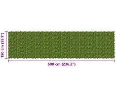 Balkono uždanga su lapais Žalia ir geltona 600 x 150 cm