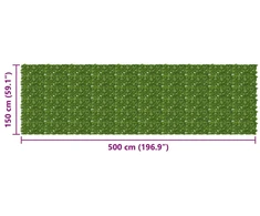 Balkono uždanga su lapais Žalia ir geltona 500 x 150 cm