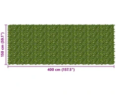 Balkono uždanga su lapais Žalia ir geltona 400 x 150 cm
