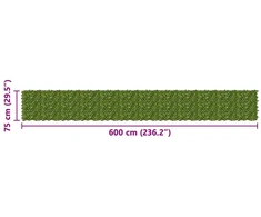Balkono uždanga su lapais Žalia ir geltona 600 x 75 cm