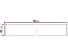 Balkono uždanga 120 x 700 cm HDPE ir aliuminis Stačiakampio