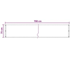 Balkono uždanga 75 x 700 cm HDPE ir aliuminis Stačiakampio