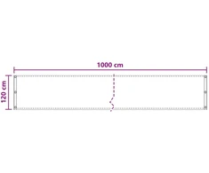 Balkono uždanga Terakotos 120 x 1000 cm HDPE ir aliuminis