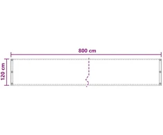 Balkono uždanga Terakotos 120 x 800 cm HDPE ir aliuminis