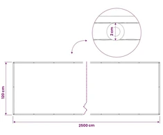Balkono privatumo ekranas 12 x 25 m Audinys su PU danga Smėlio