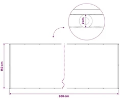 Balkono privatumo ekranas 150 x 600 cm Audinys su PU danga