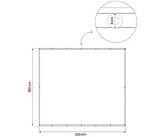 Balkono privatumo ekranas 180 x 200 cm Audinys su PU danga