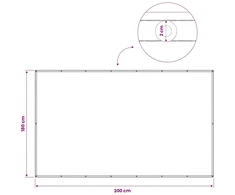 Balkono privatumo ekranas 180 x 300 cm Audinys su PU danga