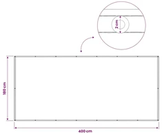 Balkono privatumo ekranas 180 x 400 cm Audinys su PU danga