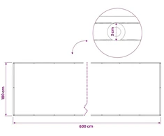 Balkono privatumo ekranas 180 x 600 cm Audinys su PU danga