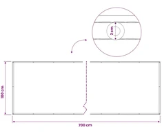 Balkono privatumo ekranas 180 x 700 cm Audinys su PU danga