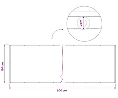 Balkono privatumo ekranas 180 x 800 cm Audinys su PU danga
