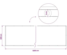 Balkono privatumo ekranas 200 x 1000 cm Audinys su PU danga