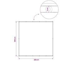 Balkono privatumo ekranas 200 x 200 cm Audinys su PU danga