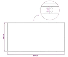 Balkono privatumo ekranas 200 x 400 cm Audinys su PU danga