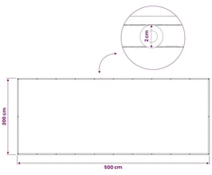 Balkono privatumo ekranas 200 x 500 cm Audinys su PU danga