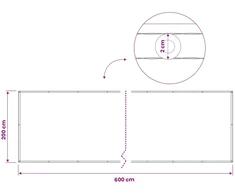 Balkono privatumo ekranas 200 x 600 cm Audinys su PU danga