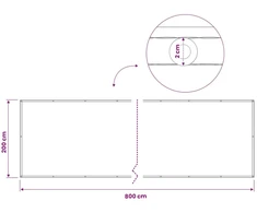 Balkono privatumo ekranas 200 x 800 cm Audinys su PU danga