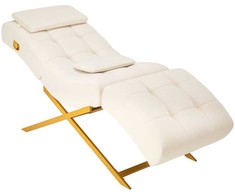 Activeshop Blakstienų procedūrų kosmetologinis krėslas Sillon Umbra, baltas and auksinis