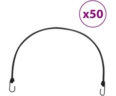 Bungee virvelės su juostelėmis ir kabliukais, 50vnt., 100cm